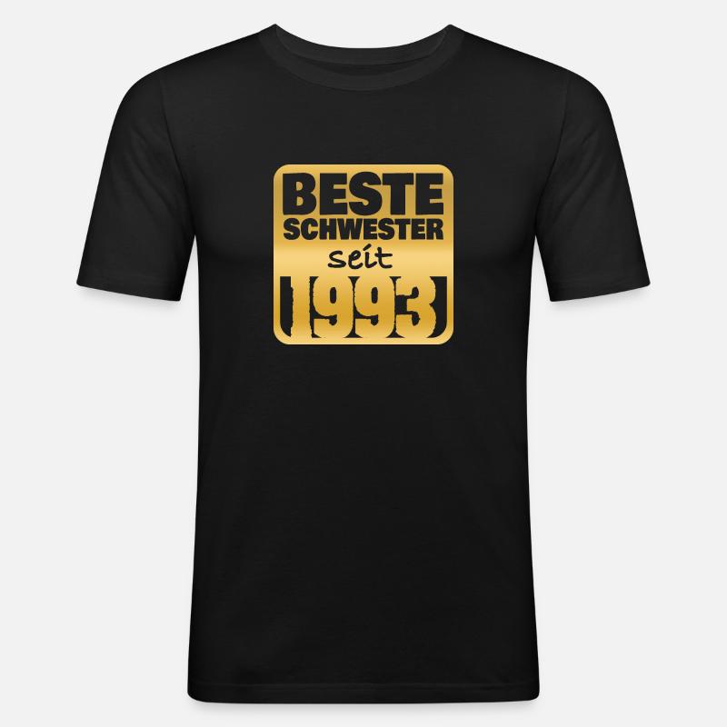 Schwester 1993 - Männer Slim Fit T-Shirt - Schwarz
