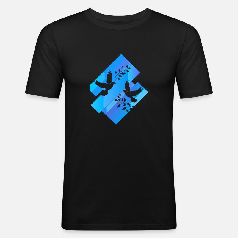 Tauben Taube - Männer Slim Fit T-Shirt - Schwarz