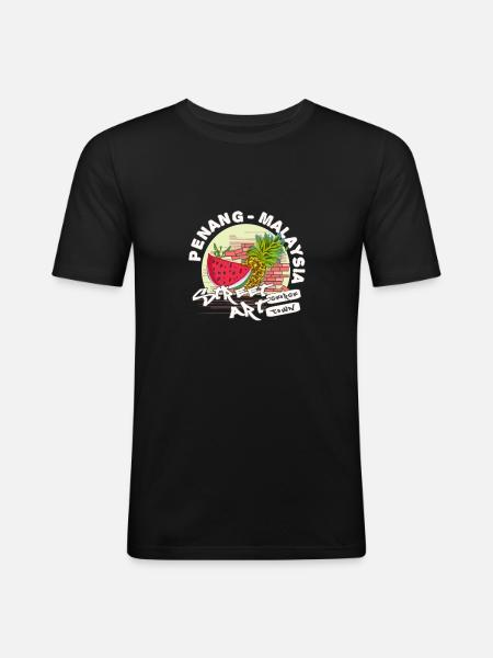 Penang Traveller Asian - Men's Slim Fit T-Shirt - black