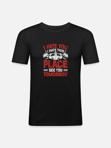 Love-hate relationship with the gym - Men's Slim Fit T-Shirt - black