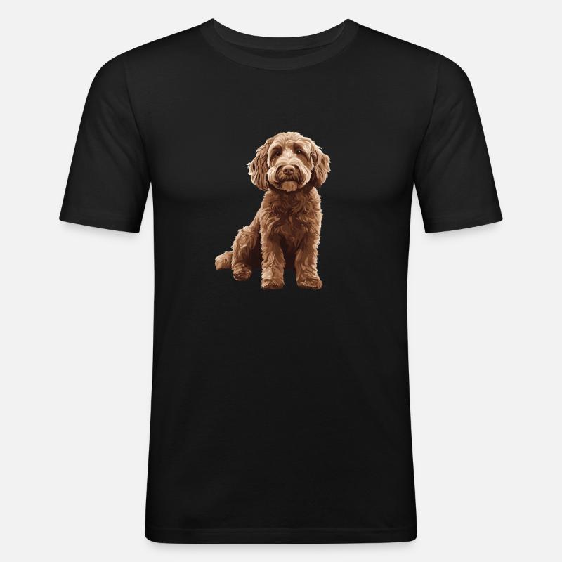 Labradoodle - Männer Slim Fit T-Shirt - Schwarz