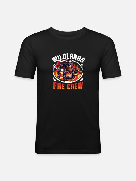 Wildland Firefighter Bigfoot Design - Men's Slim Fit T-Shirt - black