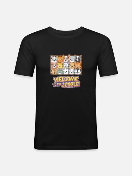 MOUNTED ANIMAL HEADS - Men's Slim Fit T-Shirt - black