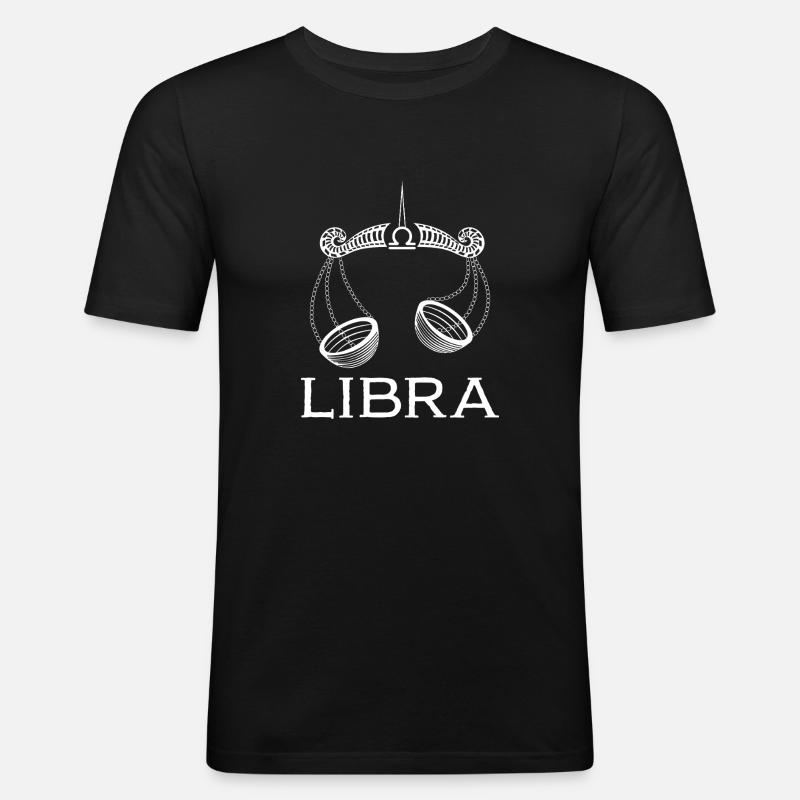 libra1w Zeichenfläche 1 - Männer Slim Fit T-Shirt - Schwarz