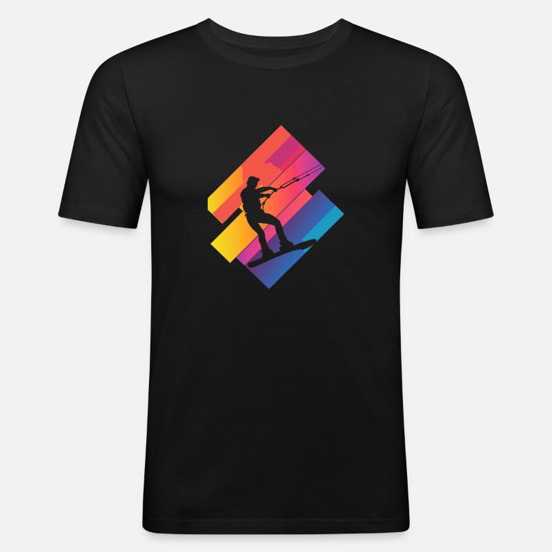 Wakeboarder Wakeboarden Wakeboard - Männer Slim Fit T-Shirt - Schwarz