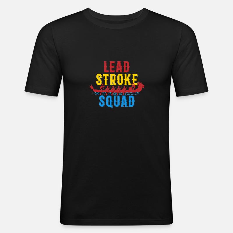 Drachenboot Drachenbootrennen Lead Stroke Squad - Männer Slim Fit T-Shirt - Schwarz