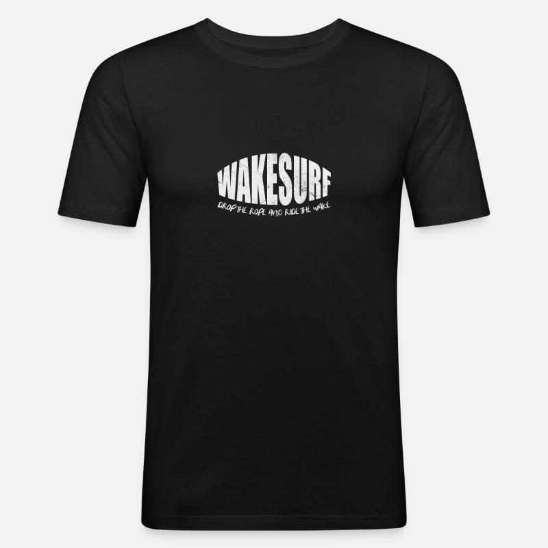 Wakeboard - Männer Slim Fit T-Shirt - Schwarz