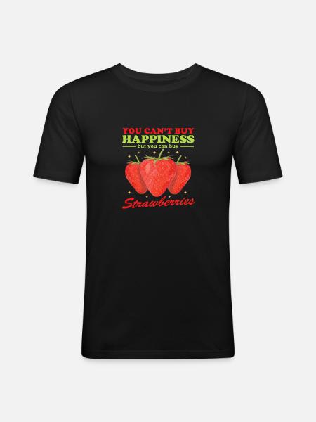 Strawberry Strawberry Gift - Men's Slim Fit T-Shirt - black