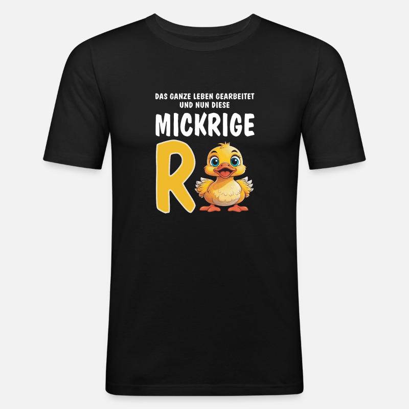 DIESE MICKRIGE RENTE - Männer Slim Fit T-Shirt - Schwarz