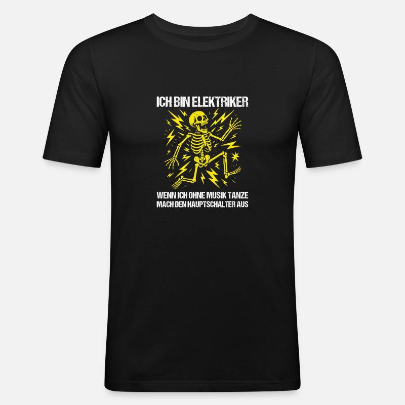 Ich bin Elektriker - Männer Slim Fit T-Shirt - Schwarz