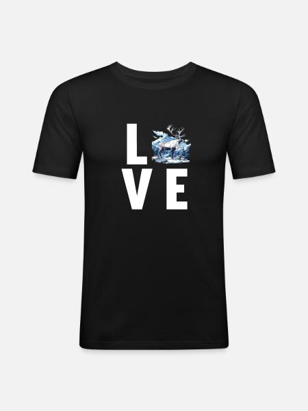 Reindeer Reindeer - Men's Slim Fit T-Shirt - black