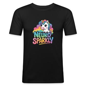 Neuro Sparkly - Men's Slim Fit T-Shirt - black - Front - Nik (191cm)