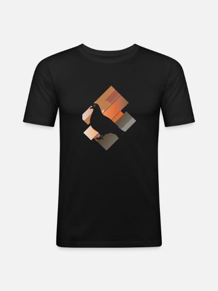 Tauben Turteltauben Taubenmist - Männer Slim Fit T-Shirt - Schwarz