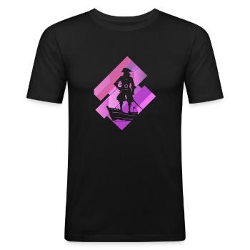 piraterie pirate pirate - T-shirt près du corps Homme - noir - Devant - Nik (191cm)