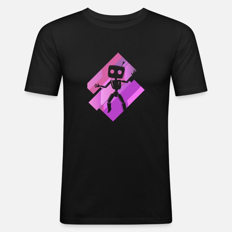 Robotik Technologie Informatik - Männer Slim Fit T-Shirt - Schwarz