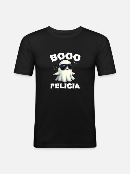 BOO FELICIA - HALLOWEEN GIFT - Men's Slim Fit T-Shirt - black