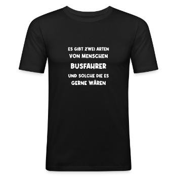 Busfahrer lustig Bus fahren - Männer Slim Fit T-Shirt - Schwarz - Vorne - Nik (191cm)