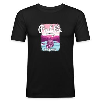 Kajakfahren - Männer Slim Fit T-Shirt - Schwarz - Vorne - Nik (191cm)