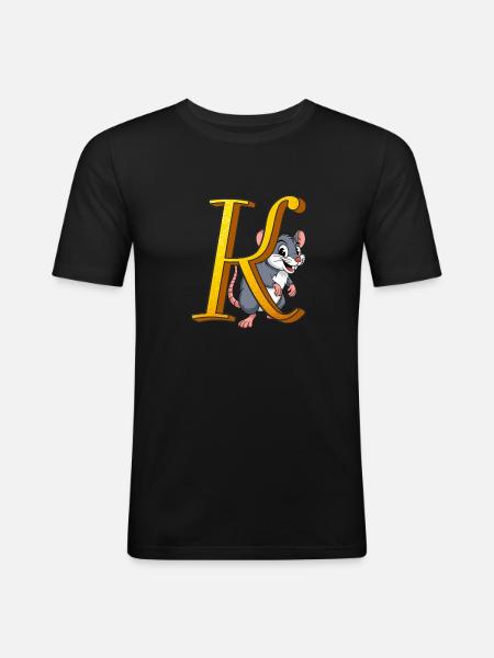 LETTER K - Men's Slim Fit T-Shirt - black