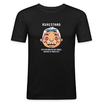 RUHESTAND REISEN UND ENKEL DAFÜR IST NUN ZEIT - Männer Slim Fit T-Shirt - Schwarz - Vorne - Nik (191cm)