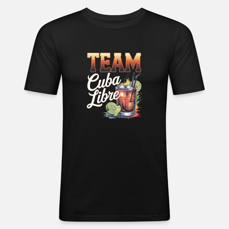 Cocktail Barkeeper Team Cuba Libre - Männer Slim Fit T-Shirt - Schwarz