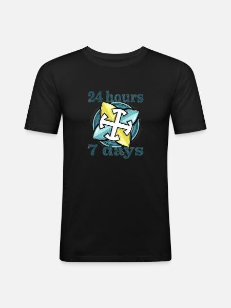 24 hours 7 days - Men's Slim Fit T-Shirt - black