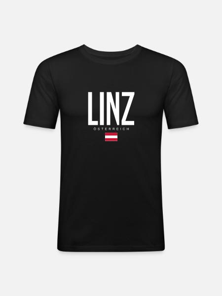 Linz Austria - Men's Slim Fit T-Shirt - black