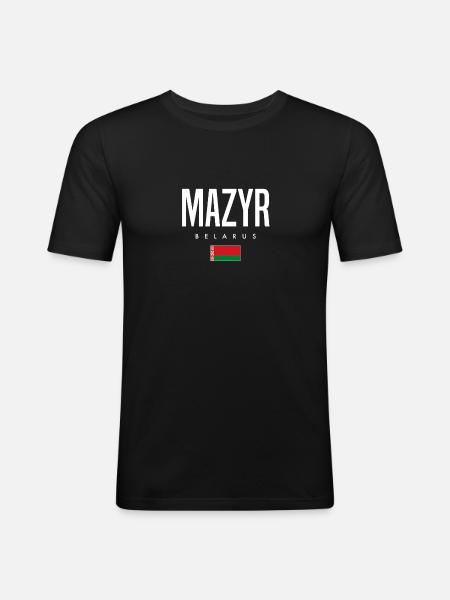 Mazyr, Belarus, Belarus - Men's Slim Fit T-Shirt - black