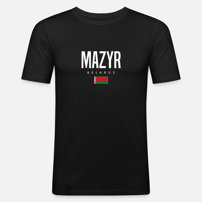 Mazyr, Biélorussie, Biélorussie - T-shirt près du corps Homme - noir