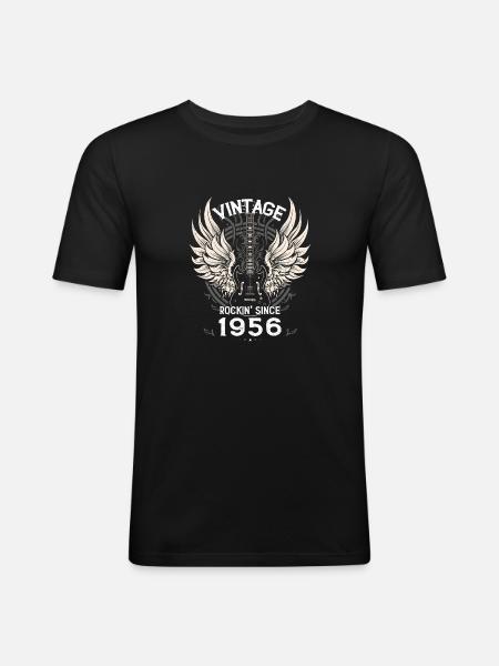 Vintage Rockin' Since 1956, 69 Years of Legendary - Men's Slim Fit T-Shirt - black