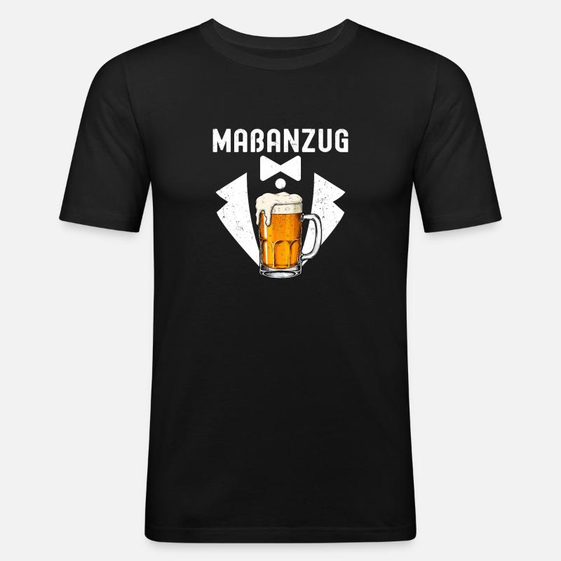 Maßanzug - Männer Slim Fit T-Shirt - Schwarz