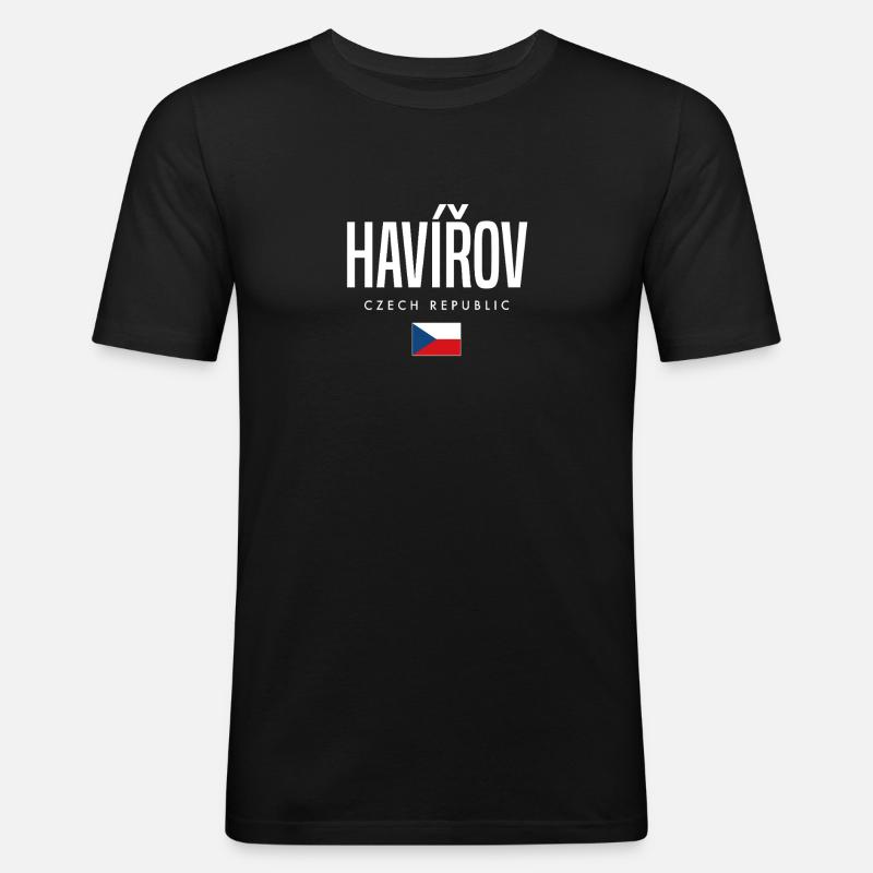 Havirov Tschechien - Männer Slim Fit T-Shirt - Schwarz