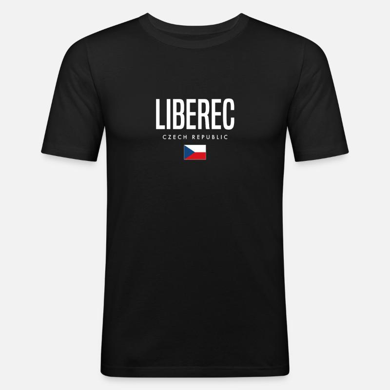 Liberec Tschechien - Männer Slim Fit T-Shirt - Schwarz