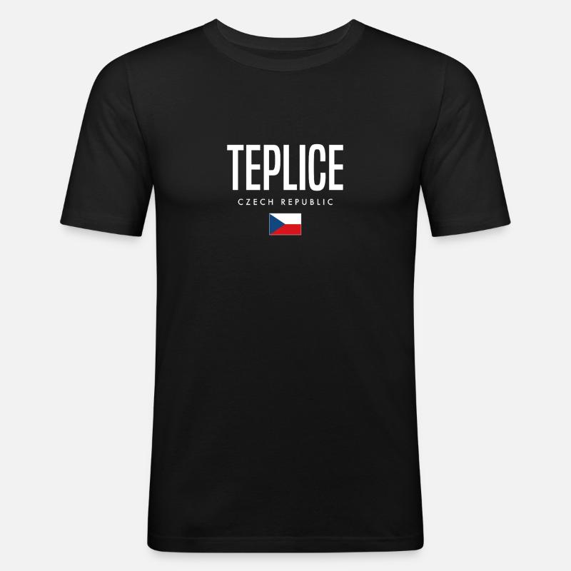 Teplice Tschechien - Männer Slim Fit T-Shirt - Schwarz