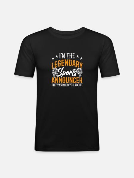 Funny Sports Announcer - Men's Slim Fit T-Shirt - black