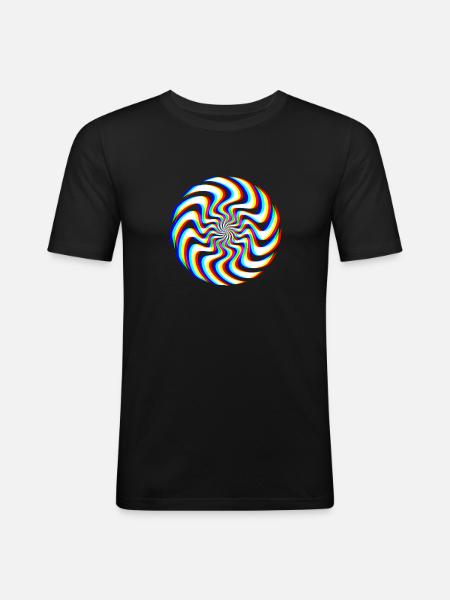 Glitch Spiral – Optical Illusion - Men's Slim Fit T-Shirt - black