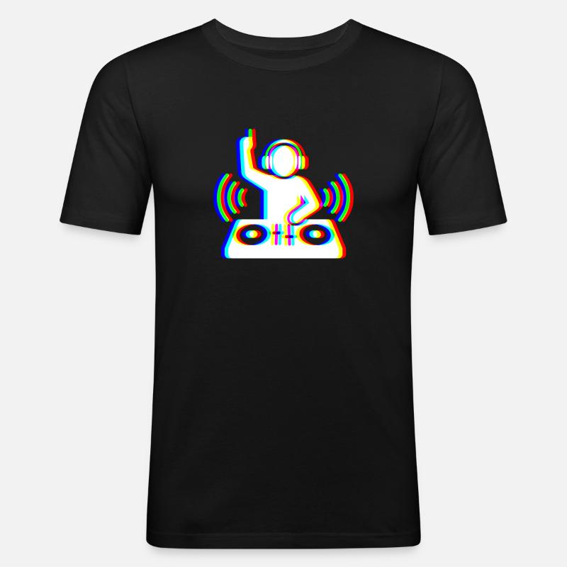 Glitch DJ – Beat Creator - Männer Slim Fit T-Shirt - Schwarz