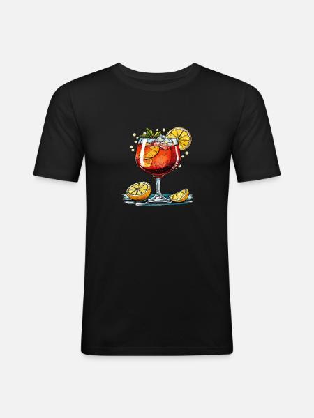 DRINK MIX RED - Men's Slim Fit T-Shirt - black