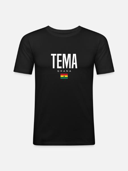 Tema, Ghana - Men's Slim Fit T-Shirt - black