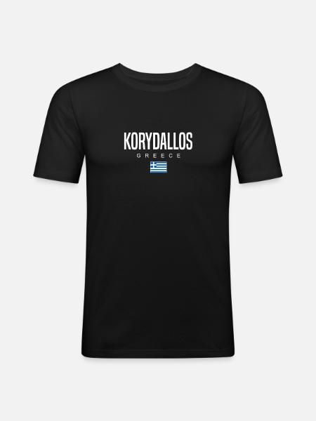 Korydallos, Greece - Men's Slim Fit T-Shirt - black