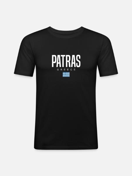 Patras, Grèce - T-shirt près du corps Homme - noir