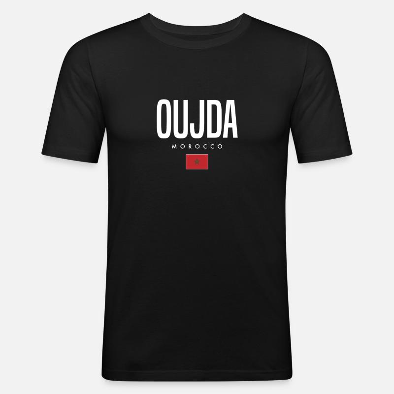 Oujda Marokko - Männer Slim Fit T-Shirt - Schwarz