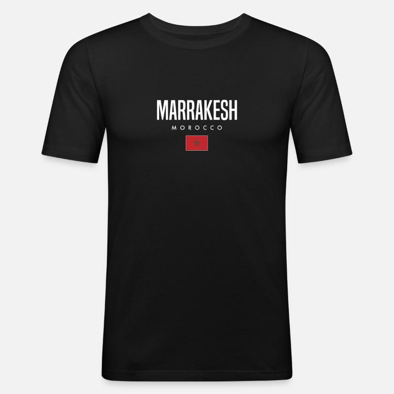Marrakesh Marokko - Männer Slim Fit T-Shirt - Schwarz