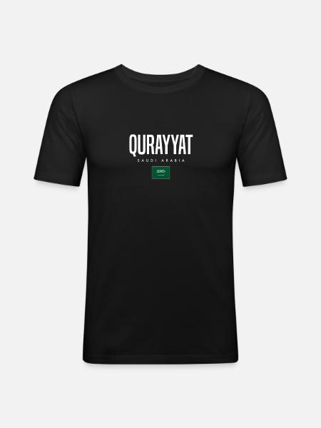 Qurayyat, Saudi Arabia - Men's Slim Fit T-Shirt - black