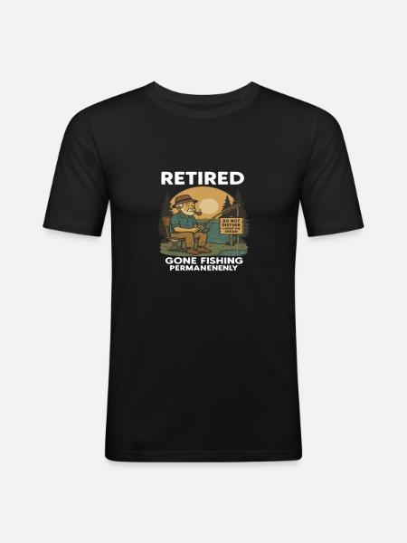 Fischer - Rente - Männer Slim Fit T-Shirt - Schwarz