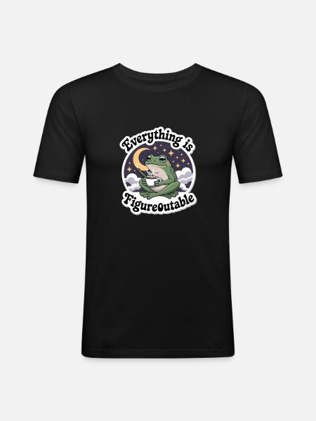 FROSCH SANFT - Männer Slim Fit T-Shirt - Schwarz