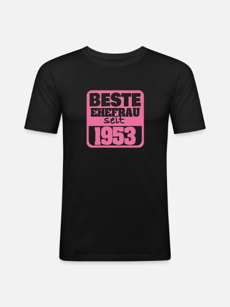 Jahr 1953 - Männer Slim Fit T-Shirt - Schwarz