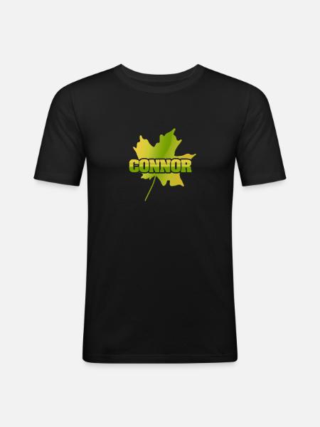 Maple Leaf Connor - Men's Slim Fit T-Shirt - black