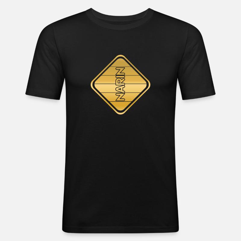 Narin - Männer Slim Fit T-Shirt - Schwarz