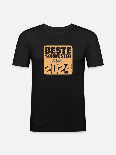 2024 - Männer Slim Fit T-Shirt - Schwarz